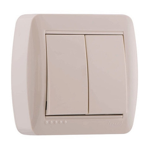 Выключатель двойной Lezard Demet кремовый 711-0300-101 Фото № 1