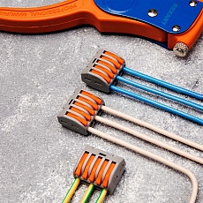 Универсальная клемма СМК 222-415, 5-проводная серая 0,08-2,5/4 мм² (блистер 5 шт./уп.) REXANT 06-0202-B5 1