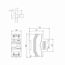 Устройство защитного отключения Werkel 1P+N 63A 30mА АС 6kА W912P636 4690389193125 1
