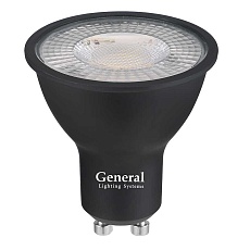 Лампа General GLDEN-MR16-DIF-15-230-GU10-6500 Черная Dif 30