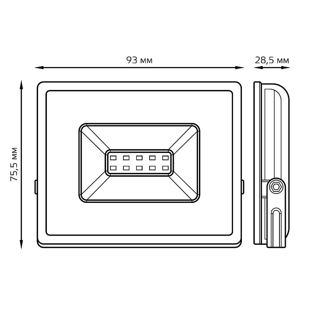 Прожектор светодиодный Gauss 10W 613100310 Фото № 3