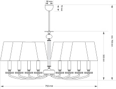 Подвесной светильник  KUTEK ROSSANO  ROS-ZW-8+4(P/A) 2