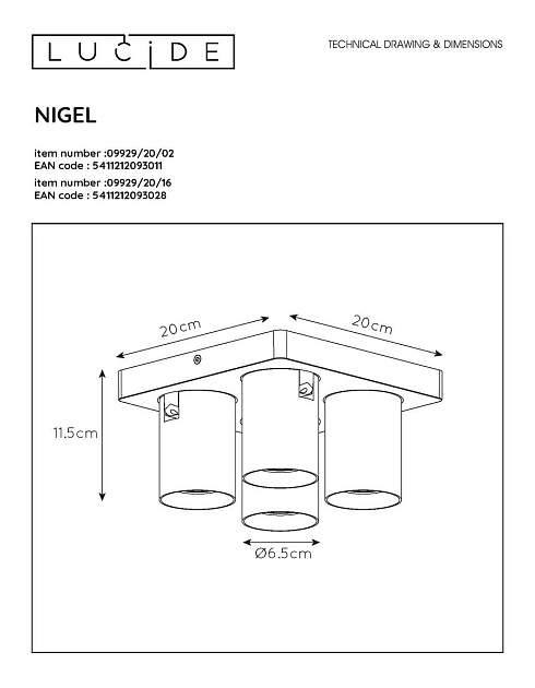 Спот Lucide Nigel 09929/20/02 изображение 2 Спот Lucide Nigel 09929/20/02 Фото № 2