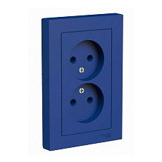 Розетка двойная 2К Systeme Electric AtlasDesign 16A 250V аквамарин ATN001120