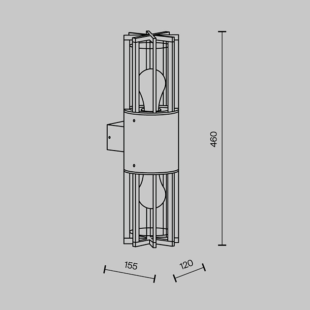 Уличный настенный светильник Maytoni Barrel O453WL-02GF изображение 2 Уличный настенный светильник Maytoni Barrel O453WL-02GF Фото № 2