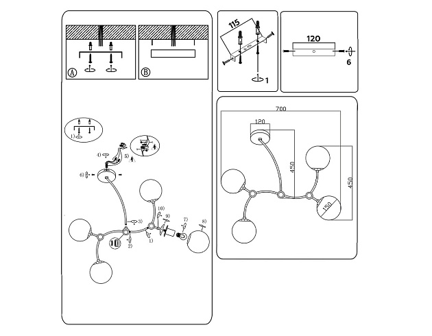 Подвесная люстра Ambrella light Traditional Modern TR2544 Фото № 6