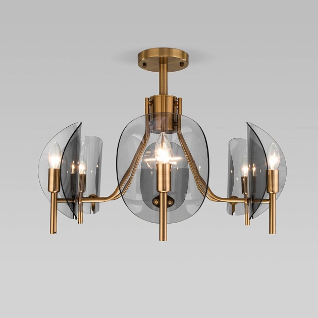 Потолочная люстра Eurosvet Rocco 60135/6 латунь изображение 6 Потолочная люстра Eurosvet Rocco 60135/6 латунь Фото № 6