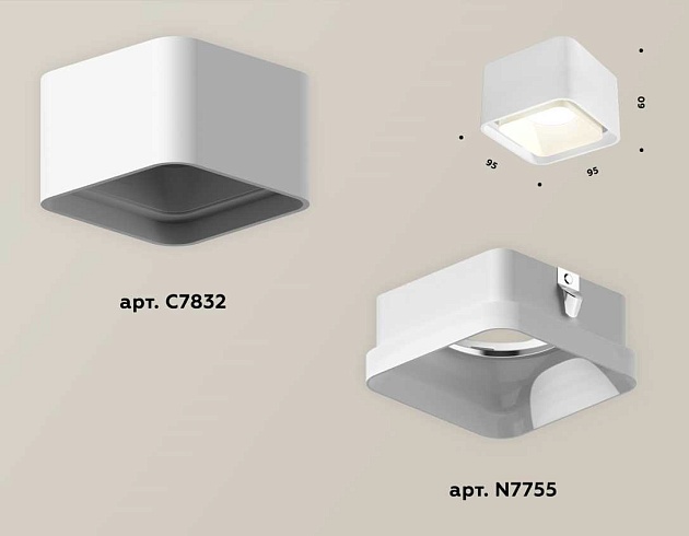 Комплект накладного светильника Ambrella light XS7832021 (C7832, N7755) Фото № 2