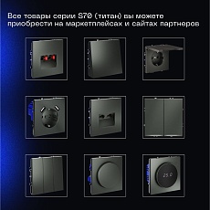 Выключатель встраиваемый Voltum S70 двухклавишный 10А, (титан) VLS020106 4