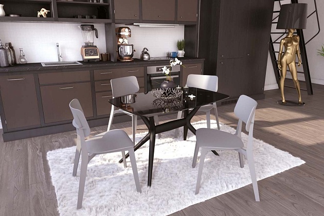 Обеденная группа Sheffilton SHT-DS196 дымчатый/черный/серый 4198084301 Фото № 9