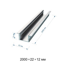 Профиль встраиваемый серебро 2м. Apeyron 08-12-01 2