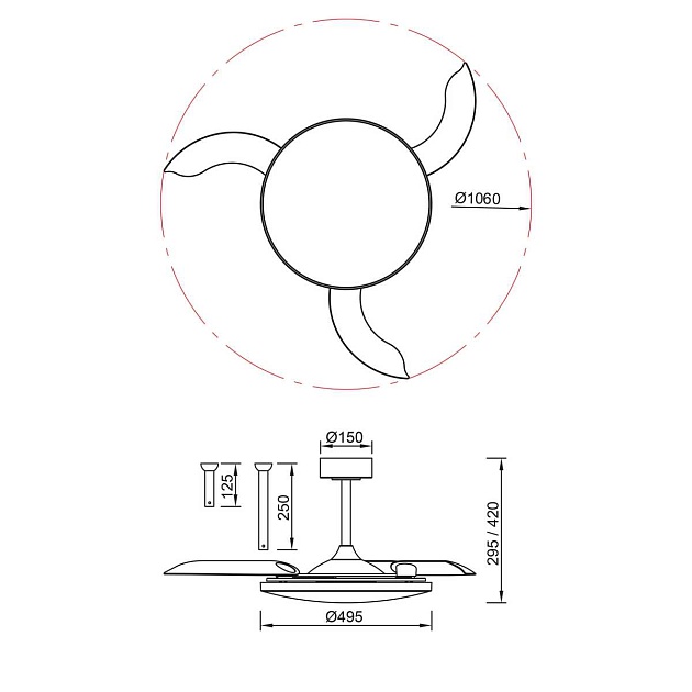 Люстра-вентилятор Mantra SLIM FAN 9055 Фото № 4
