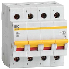 KARAT Выключатель нагрузки (мини-рубильник) ВН-32 4P 32А IEK MNV10-4-032