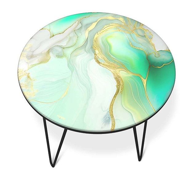 Журнальный стол Sheffilton SHT-CT27 лазурно голубой/черный муар 4007482107 Фото № 2