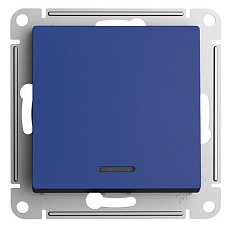 Выключатель одноклавишный Systeme Electric AtlasDesign 10A 250V с подсветкой аквамарин ATN001113 1