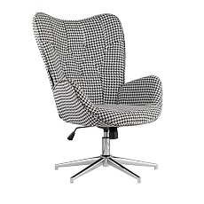 Поворотное кресло Stool Group Филадельфия регулируемое ч/б FUCHS HOUNDTOOTH