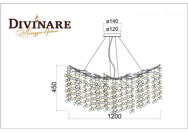 Подвесная люстра Divinare Salice 3134/01 SP-14 изображение 2 Подвесная люстра Divinare Salice 3134/01 SP-14 Фото № 2
