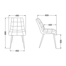 Кухонный стул AksHome Fred черный, велюр 76437 1