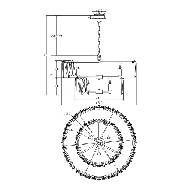 Подвесная люстра Maytoni Puntes MOD043PL-12CH изображение 4 Подвесная люстра Maytoni Puntes MOD043PL-12CH Фото № 4
