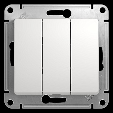 Выключатель трехклавишный Systeme Electric Glossa 10A 250V белый GSL000131