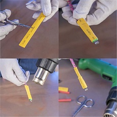 Набор термоусаживаемых трубок ТУТ нг №4 SMALL TUBE 2:1, упаковка 20 шт. по 10 см REXANT 29-0104 2