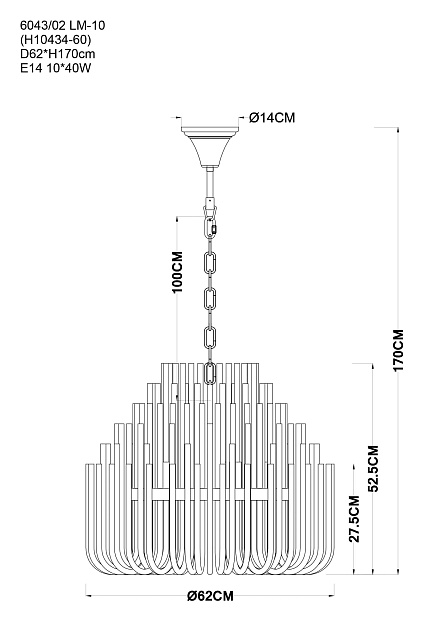 Подвесная люстра Divinare Bianca 6043/02 LM-10 Фото № 2