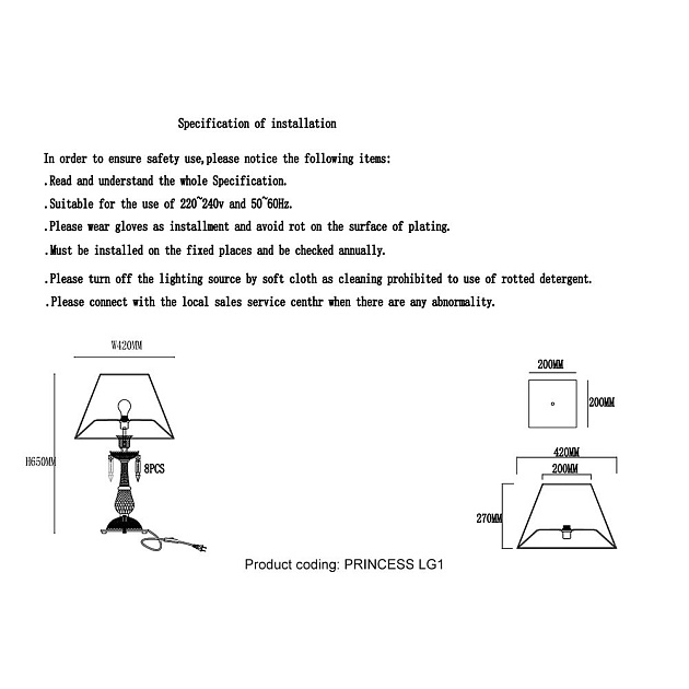 Настольная лампа Crystal Lux Princess LG1 изображение 3 Настольная лампа Crystal Lux Princess LG1 Фото № 3