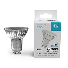 Лампа светодиодная Gauss Basic GU10 6W 4000K матовая 10106262 3