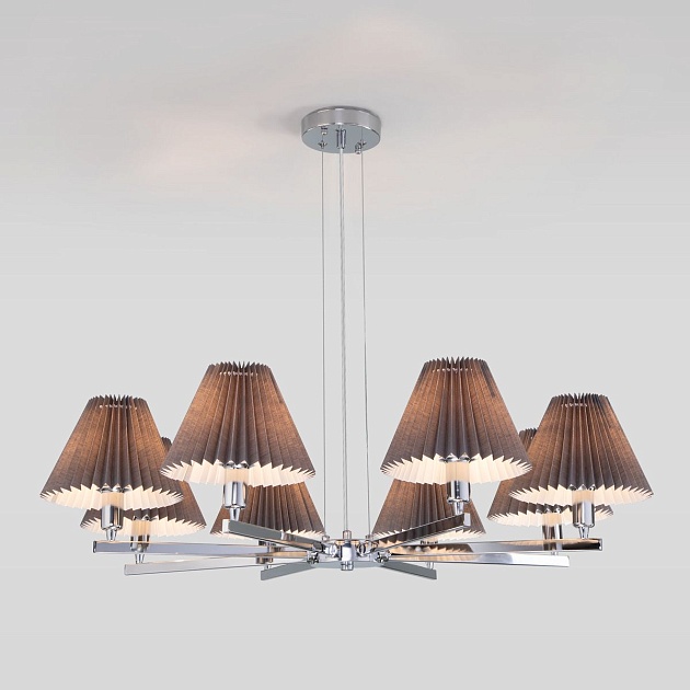 Подвесная люстра Eurosvet Peony 60136/8 хром/графит изображение 4 Подвесная люстра Eurosvet Peony 60136/8 хром/графит Фото № 4