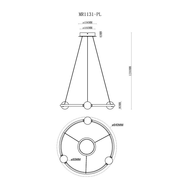 Подвесной светодиодный светильник MyFar Victory MR1131-PL изображение 4 Подвесной светодиодный светильник MyFar Victory MR1131-PL Фото № 4