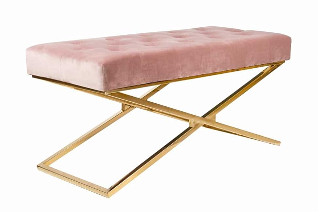 Банкетка ArtHomeDecor Cross ID-78 GL Pink Фото № 3