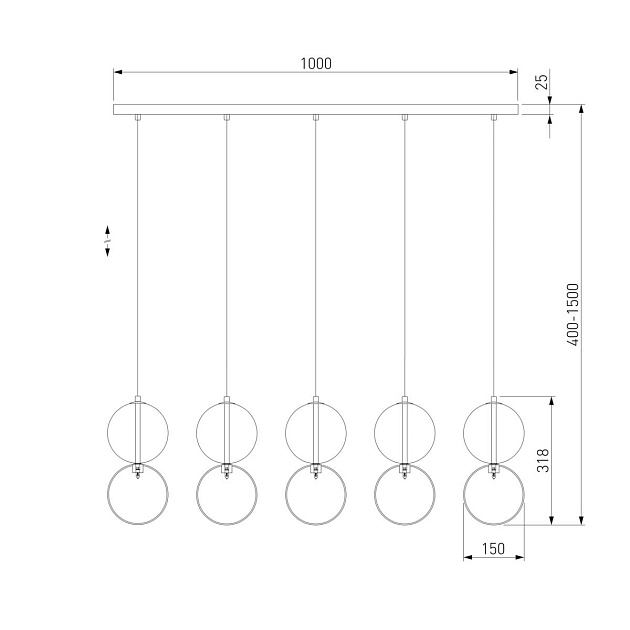 Подвесной светильник Eurosvet Selisa 50091/5 хром/дымчатый Фото № 2