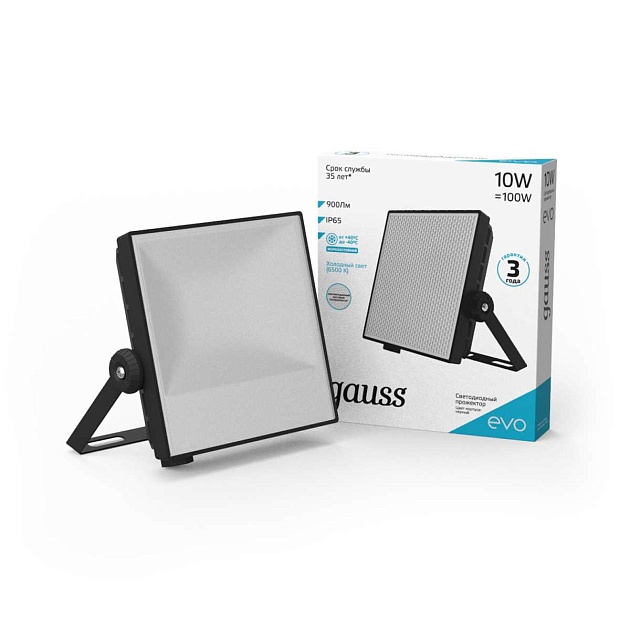 Прожектор светодиодный Gauss Evo 10W 6500К 687511310 изображение 3 Прожектор светодиодный Gauss Evo 10W 6500К 687511310 Фото № 3