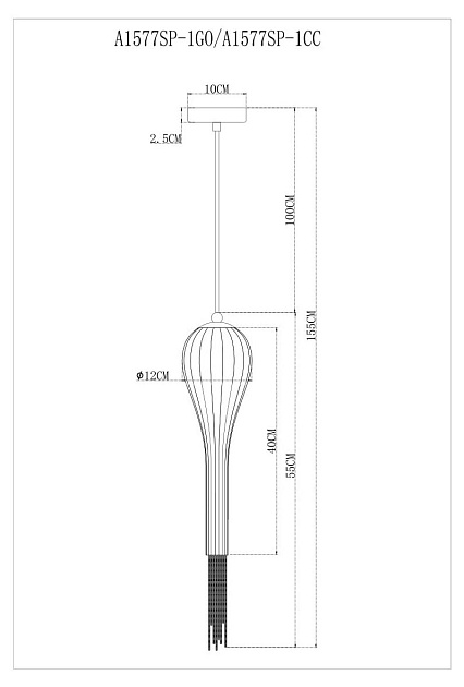 Подвесной светильник Arte Lamp Waterfall A1577SP-1GO изображение 3 Подвесной светильник Arte Lamp Waterfall A1577SP-1GO Фото № 3