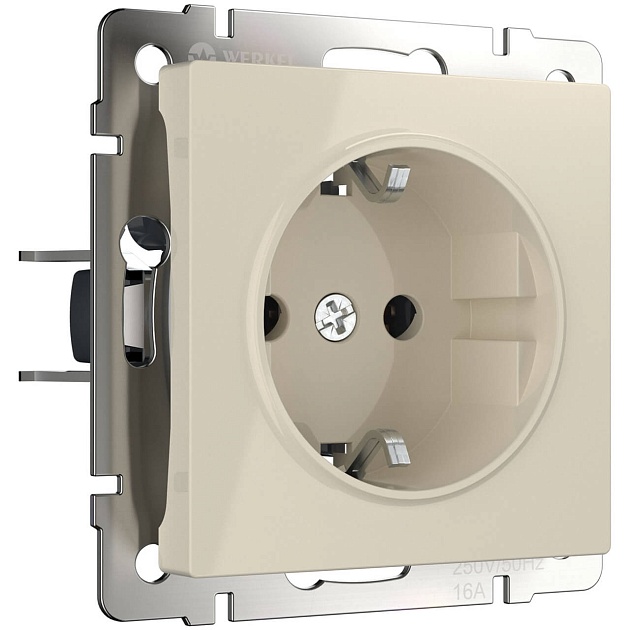 Розетка с заземлением Werkel слоновая кость W1171003 4690389155741 Фото № 1