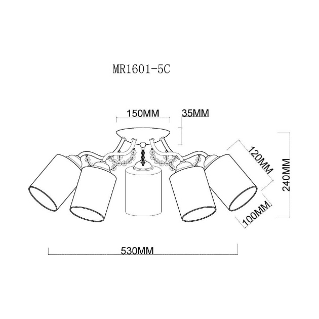 Потолочная люстра MyFar Patrick MR1601-5C изображение 2 Потолочная люстра MyFar Patrick MR1601-5C Фото № 2