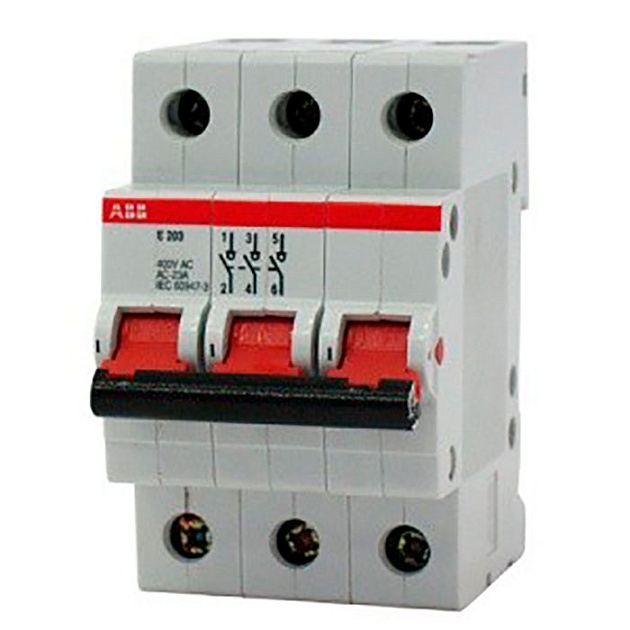 Рубильник 3пол. E203r 80A рычаг крас. 2CDE283001R0080 Фото № 1