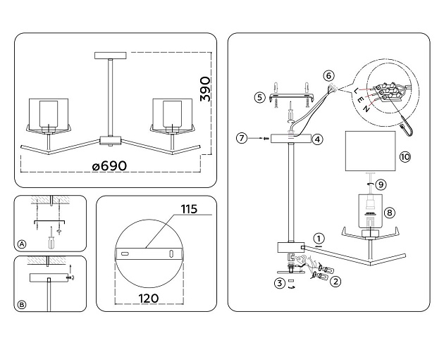 Потолочная люстра Ambrella Light High Light Modern LH57001 Фото № 2
