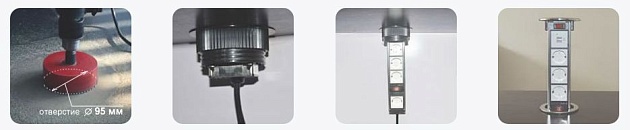 Блок розеточный встраиваемый 4 поста Ecoplast LUK 70344 Фото № 3