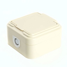 Розетка 2P Stekker Брест с крышкой слоновая кость PST16-20-44 49060 5