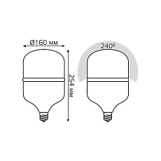 Лампа светодиодная Gauss E40 55W 6500K матовая 60436 3