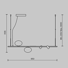 Подвесная люстра Maytoni Inversio MOD350PL-02BBS 5