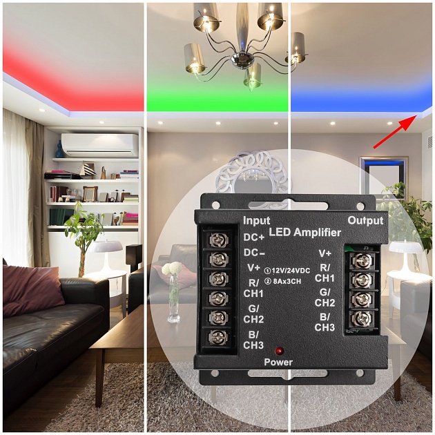 Усилитель RGB Apeyron 12/24V 04-04(288) Фото № 10