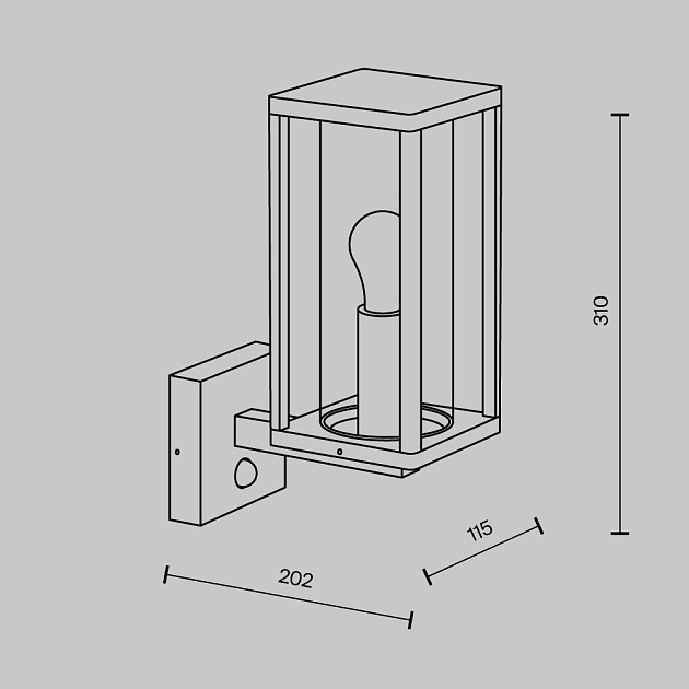 Уличный настенный светильник Maytoni Cell O452WL-01GFSR изображение 2 Уличный настенный светильник Maytoni Cell O452WL-01GFSR Фото № 2
