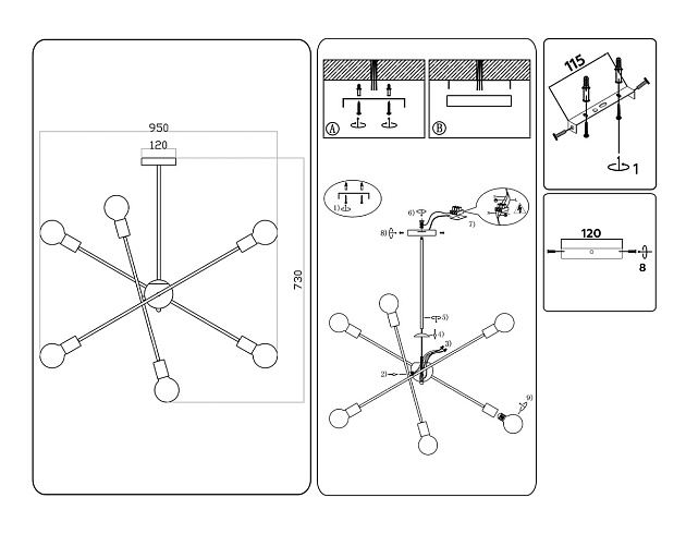 Подвесная люстра Ambrella light Traditional Loft TR80432 Фото № 7