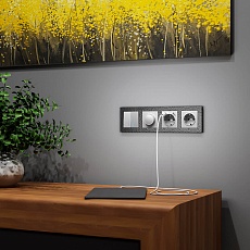 Розетка с заземлением Werkel серебряный W1171006 4690389156410 3