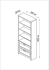 Стеллаж Шведский Стандарт Сириус 78х190 с 2 ящиками 2.02.07.110.5 2