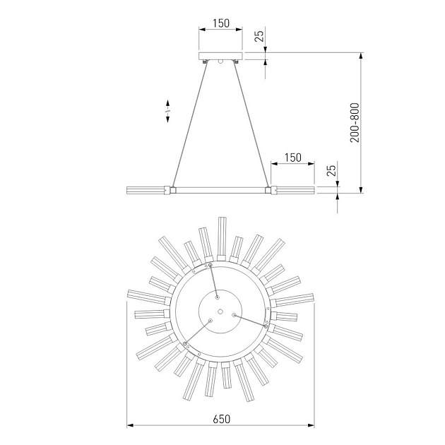 Подвесная люстра Bogates Sole 558 Smart изображение 2 Подвесная люстра Bogates Sole 558 Smart Фото № 2