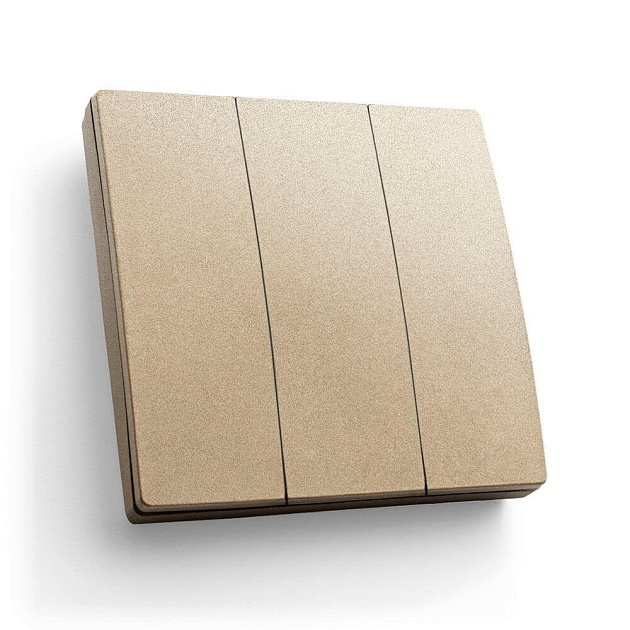 Выключатель трехклавишный беспроводной Feron Smart золото TM83 41727 Фото № 1