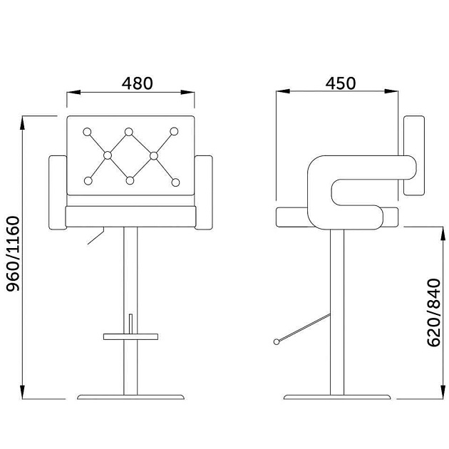 Барный стул AksHome Elton черный, экокожа 45382 Фото № 2